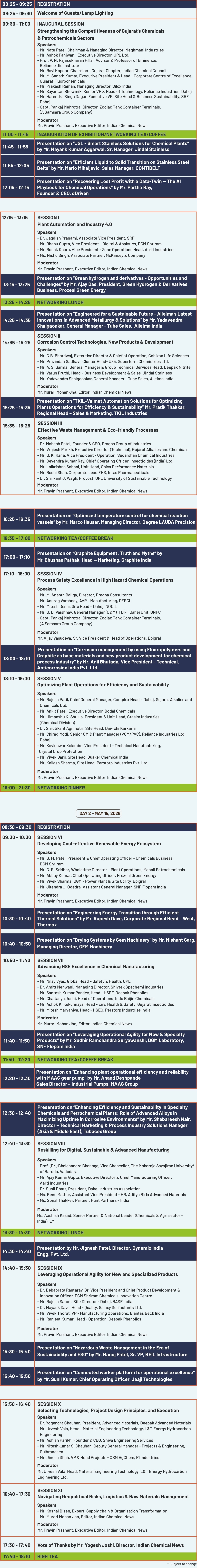 Conference Agenda
