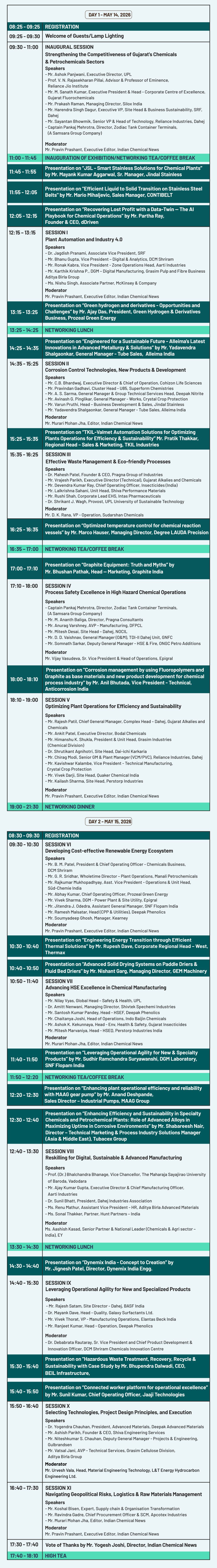 Conference Agenda