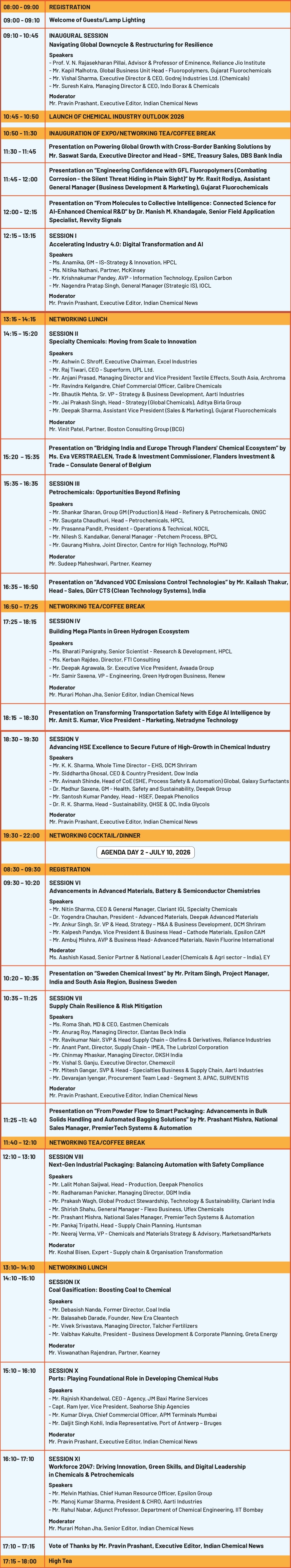 Conference Agenda
