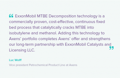 Axens and ExxonMobil sign licensing agreement for high-purity isobutylene production