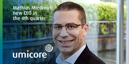 Umicore names Mathias Miedreich as CEO