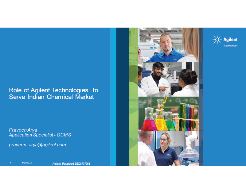 Role of Agilent Technologies to Serve Indian Chemical Market